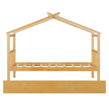 Twin Size Solid Wood House Daybed With Trundle - Sleep Galleria