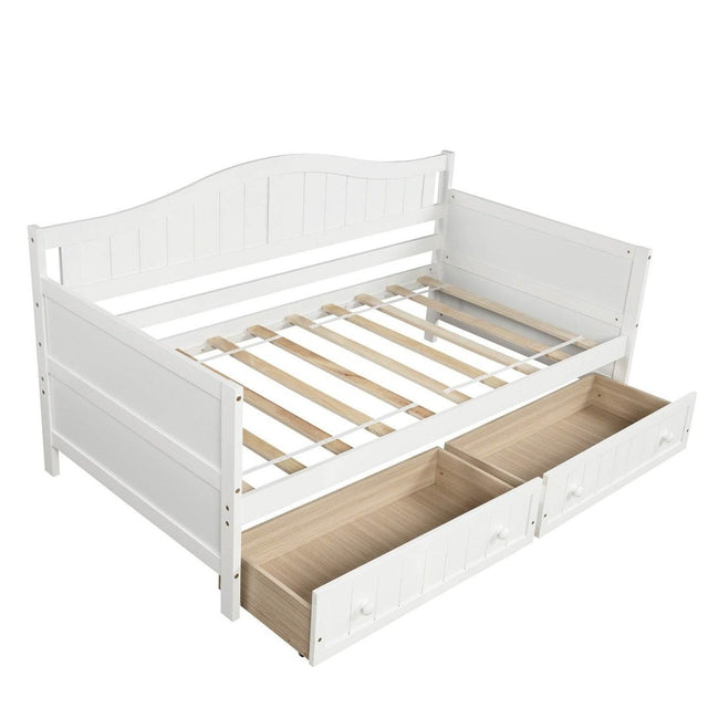 Twin Solid Wood Daybed With Storage Drawers - Driftwood - Omega Lifestyles