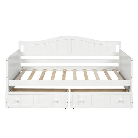 Twin Solid Wood Daybed With Storage Drawers - Driftwood - Omega Lifestyles