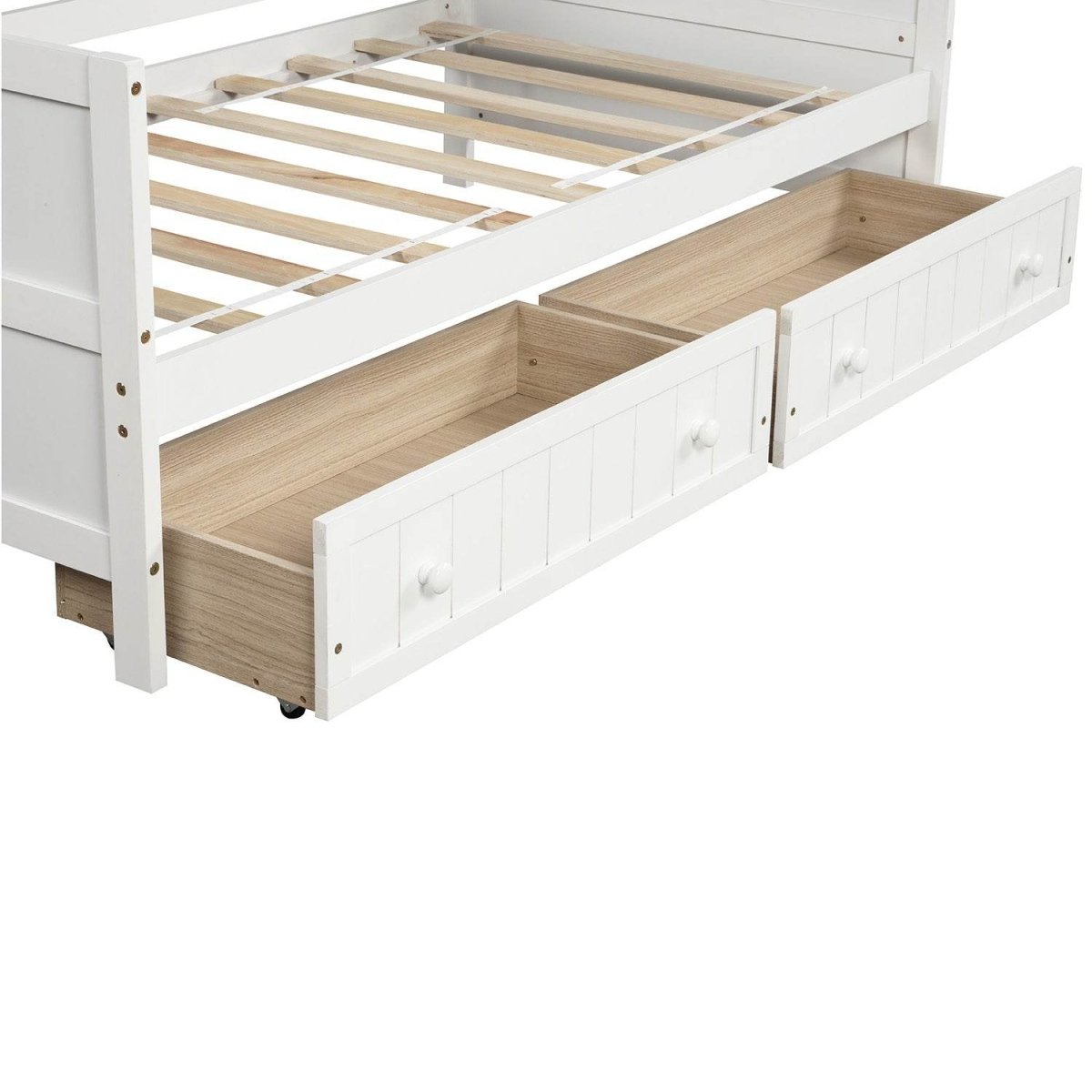 Twin Solid Wood Daybed With Storage Drawers - Driftwood - Omega Lifestyles