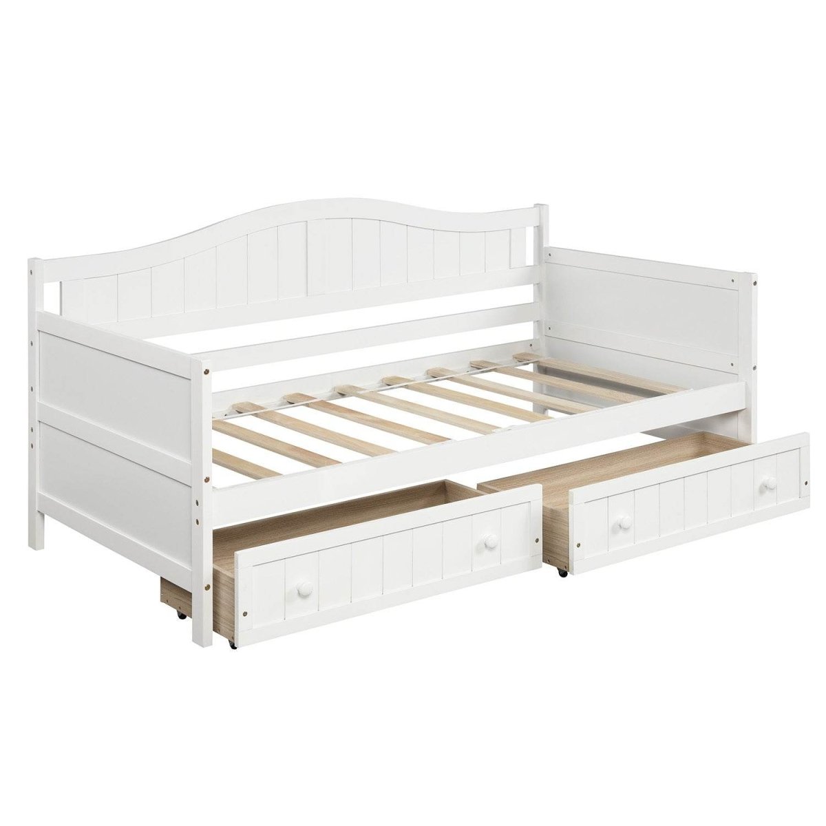 Twin Solid Wood Daybed With Storage Drawers - Driftwood - Omega Lifestyles