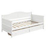 Twin Solid Wood Daybed With Storage Drawers - Driftwood - Omega Lifestyles