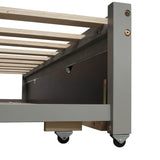 Twin Solid Wood Extending Daybed With Pull - Out Trundle - Driftwood - Omega Lifestyles