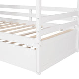 Twin Solid Wood House Bed With Twin Trundle - Driftwood - Omega Lifestyles