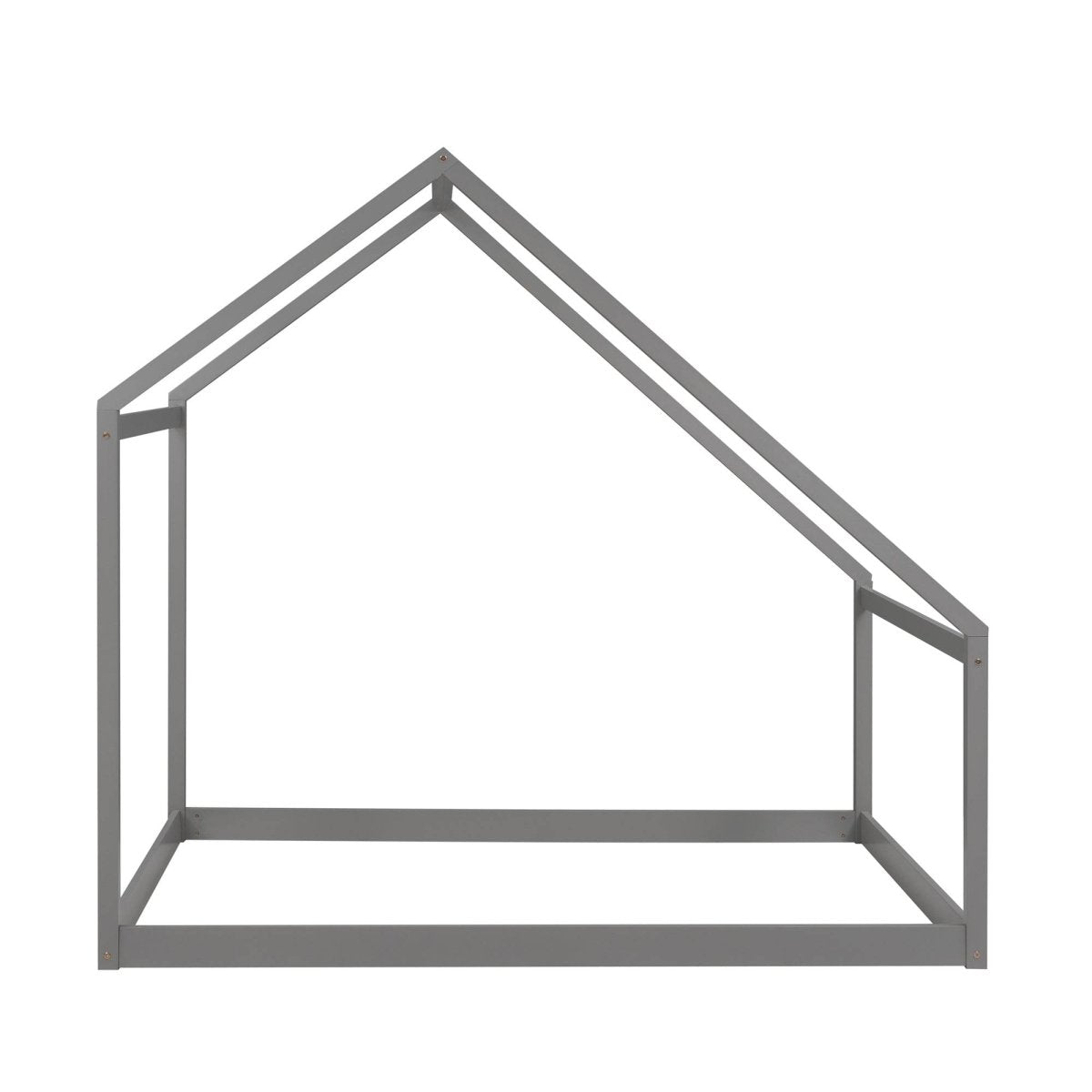 Twin Solid Wood Kids House Bed Frame - Driftwood - Omega Lifestyles