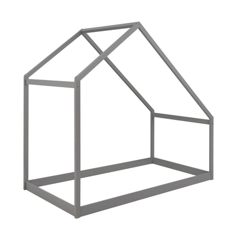 Twin Solid Wood Kids House Bed Frame - Driftwood - Omega Lifestyles