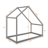 Twin Solid Wood Kids House Bed Frame - Driftwood - Omega Lifestyles