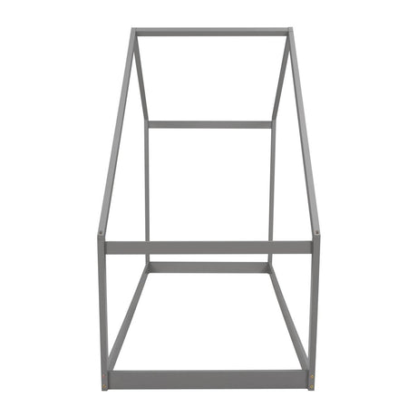 Twin Solid Wood Kids House Bed Frame - Driftwood - Omega Lifestyles