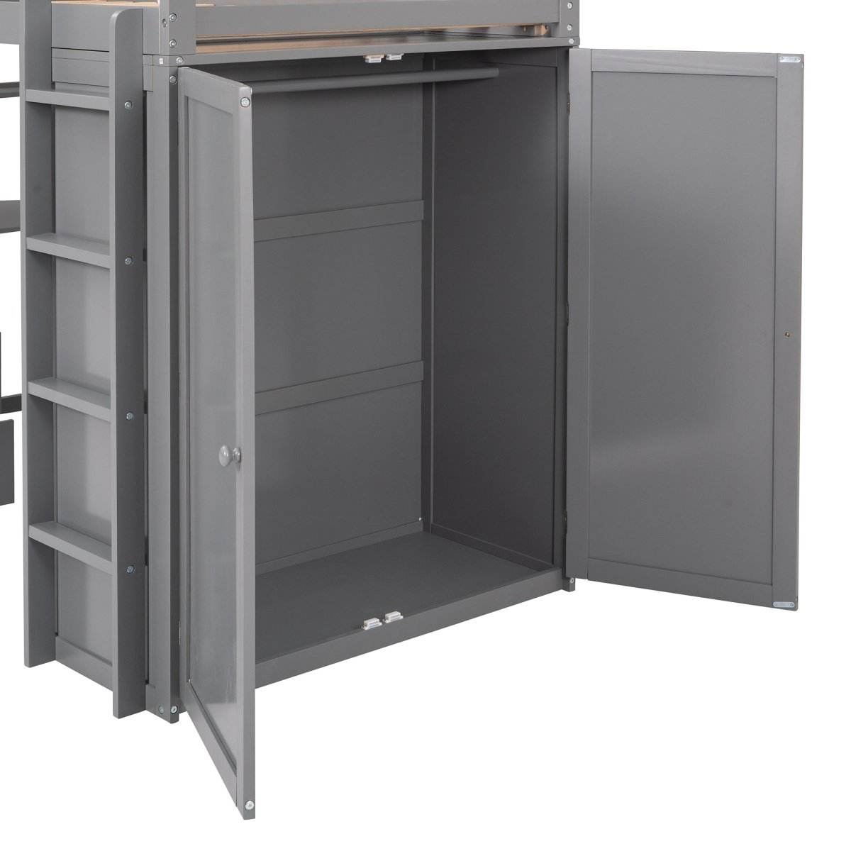 Twin Solid Wood Loft Bed With Drawers Desk Wardrobe - Sleep Galleria