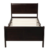 Twin Solid Wood Platform Bed Frame With Headboard And Footboard - Driftwood - Omega Lifestyles