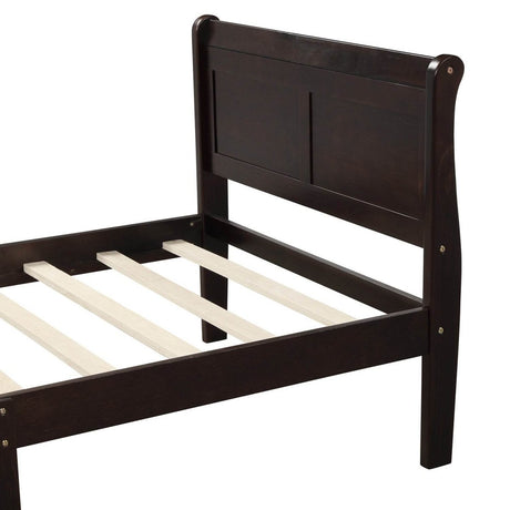 Twin Solid Wood Platform Bed Frame With Headboard And Footboard - Driftwood - Omega Lifestyles