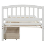 Twin Solid Wood Platform Bed Frame With Storage Drawers - Driftwood - Omega Lifestyles