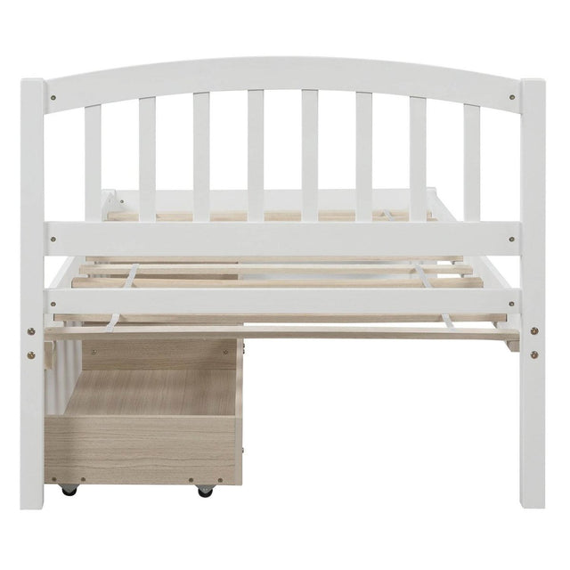 Twin Solid Wood Platform Bed Frame With Storage Drawers - Omega Lifestyles