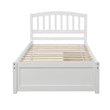 Twin Solid Wood Platform Bed Frame With Storage Drawers - Driftwood - Omega Lifestyles