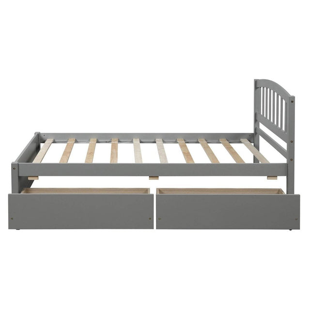 Twin Solid Wood Platform Bed Frame With Storage Drawers - Omega Lifestyles