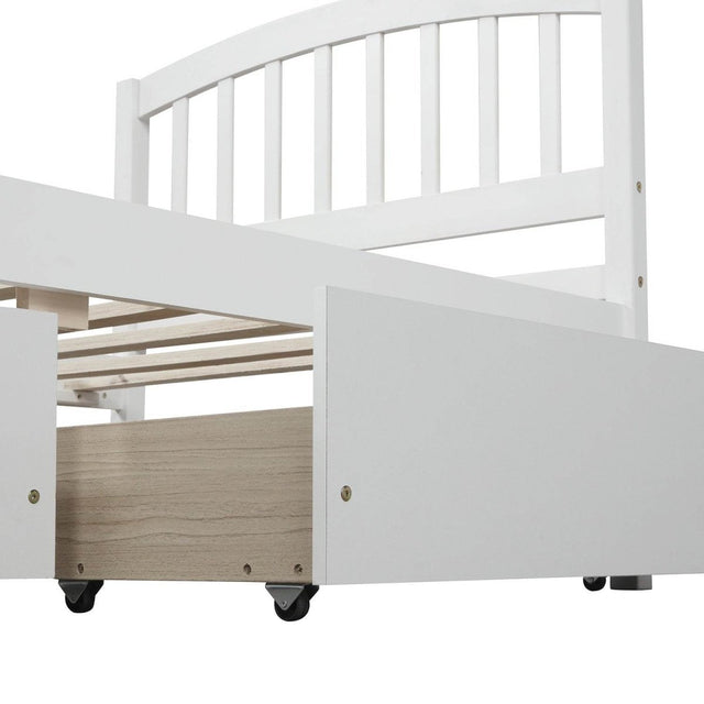Twin Solid Wood Platform Bed Frame With Storage Drawers - Omega Lifestyles