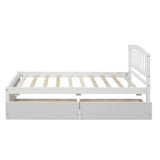 Twin Solid Wood Platform Bed Frame With Storage Drawers - Driftwood - Omega Lifestyles