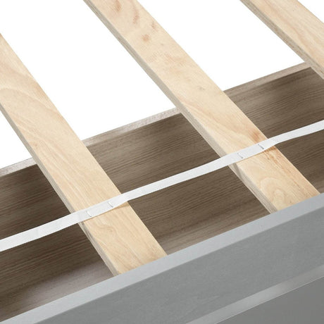 Twin Solid Wood Platform Bed Frame With Storage Drawers - Driftwood - Omega Lifestyles