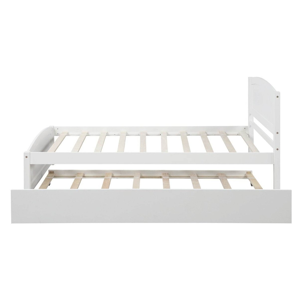 Twin Solid Wood Platform Bed With Trundle - Driftwood - Omega Lifestyles