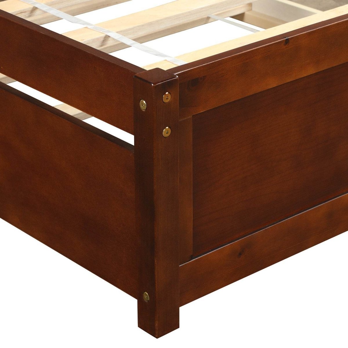 Twin Solid Wood Platform Bed With Trundle Walnut - Driftwood - Omega Lifestyles