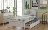 Twin Solid Wood Platform Bed With Two Drawers - Driftwood - Omega Lifestyles