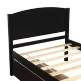 Twin Solid Wood Platform Bed With Two Drawers - Driftwood - Omega Lifestyles