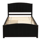 Twin Solid Wood Platform Bed With Two Drawers - Driftwood - Omega Lifestyles