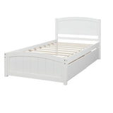 Twin Solid Wood Platform Bed With Two Drawers - Driftwood - Omega Lifestyles