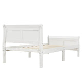 Twin Solid Wood Sleigh Platform Bed With Headboard Footboard - Driftwood - Omega Lifestyles