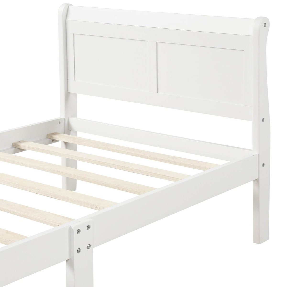 Twin Solid Wood Sleigh Platform Bed With Headboard Footboard - Driftwood - Omega Lifestyles