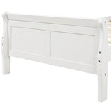 Twin Solid Wood Sleigh Platform Bed With Headboard Footboard - Driftwood - Omega Lifestyles