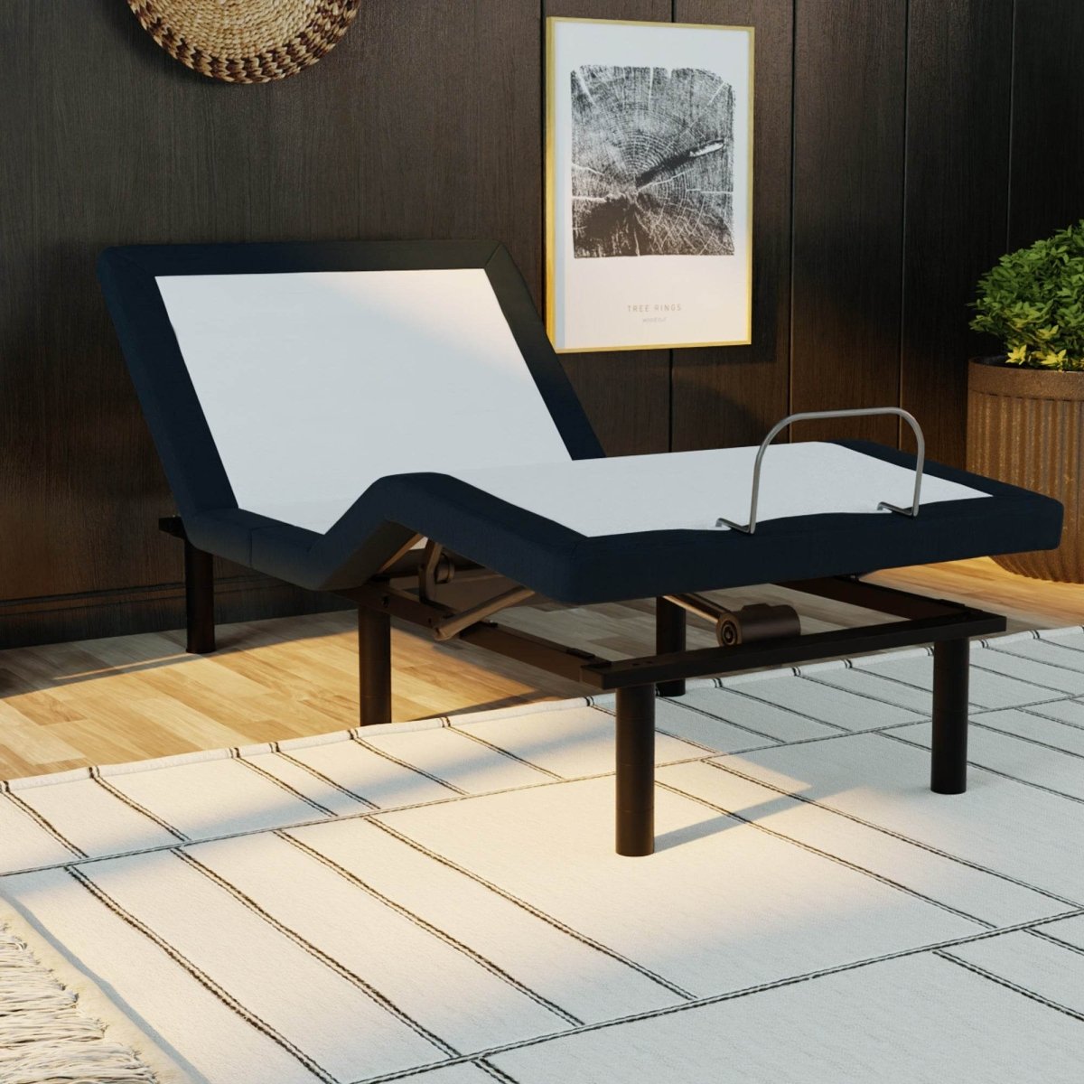 Twin XL Adjustable Base Metal Zero Clearance Wireless Remote - Driftwood - Omega Lifestyles