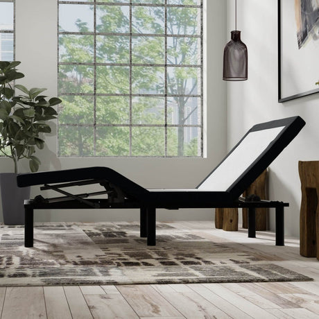 Twin XL Adjustable Base With Massage Pillow Tilt USB Ports - Driftwood - Omega Lifestyles