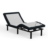 Twin XL Adjustable Base With Massage Pillow Tilt USB Ports - Driftwood - Omega Lifestyles