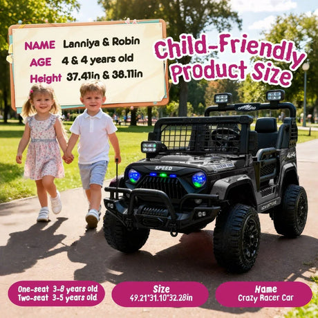 Two-Seater Kids Electric Ride-On Car With Remote Control - Omega Lifestyles