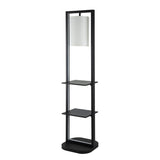 Two Tiered Vertical Iron Shelving Stand With Light - Sleep Galleria