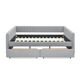 Upholstered Linen Daybed With Two Storage Drawers - Sleep Galleria