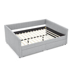 Upholstered Linen Daybed With Two Storage Drawers - Sleep Galleria