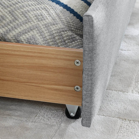 Upholstered Linen Daybed With Two Storage Drawers - Sleep Galleria
