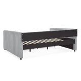 Upholstered Linen Daybed With Two Storage Drawers - Sleep Galleria