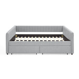 Upholstered Linen Daybed With Two Storage Drawers - Sleep Galleria