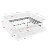 Upholstered Linen Daybed With Two Storage Drawers - Sleep Galleria