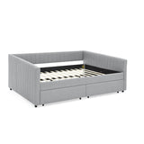 Upholstered Linen Daybed With Two Storage Drawers - Sleep Galleria