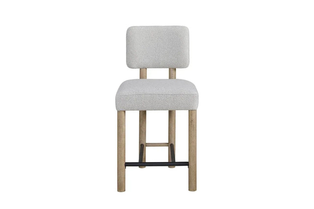 Upholstered Oak Counter Height Stool Set of 2 - Omega Lifestyles