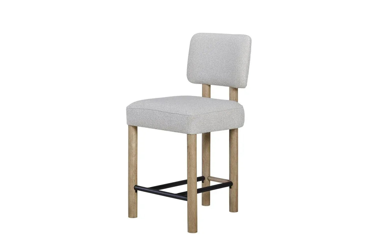 Upholstered Oak Counter Height Stool Set of 2 - Omega Lifestyles