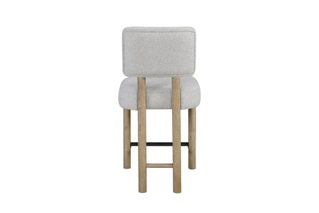 Upholstered Oak Counter Height Stool Set of 2 - Omega Lifestyles