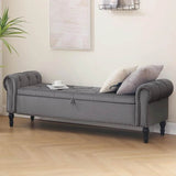 Velvet Upholstered Storage Bench - Omega Lifestyles