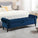 Velvet Upholstered Storage Bench - Omega Lifestyles