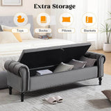 Velvet Upholstered Storage Bench - Omega Lifestyles