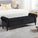 Velvet Upholstered Storage Bench - Omega Lifestyles